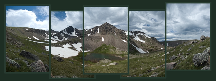 Panorama of three unnamed peaks