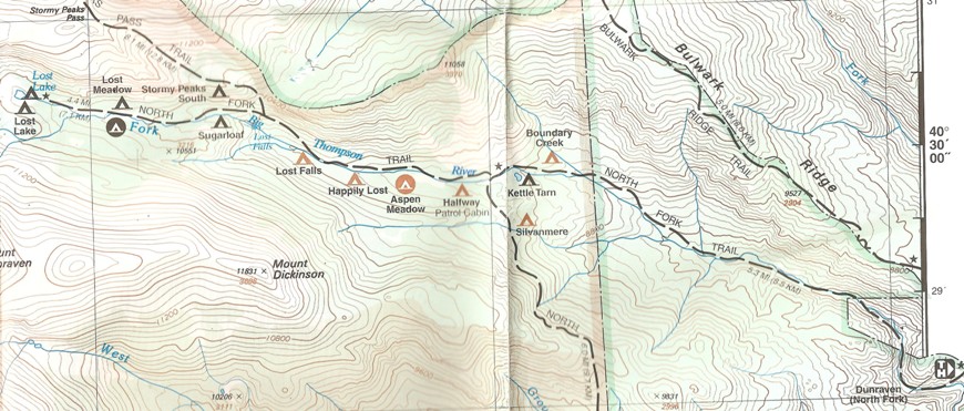 Map of the hike to Lost Lake