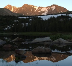 Panorama of three unnamed peaks