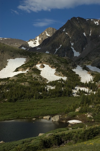 View of the three unnamed peaks