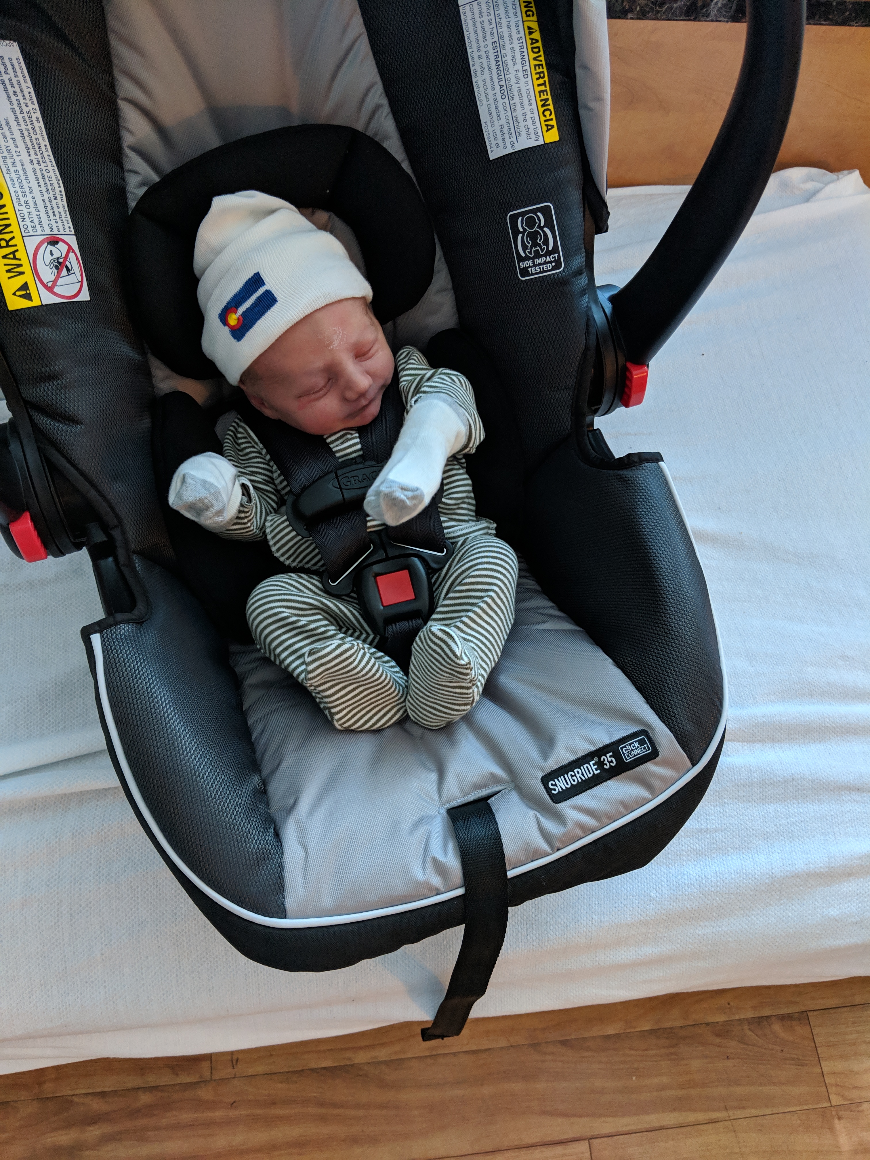 Owen in his car seat