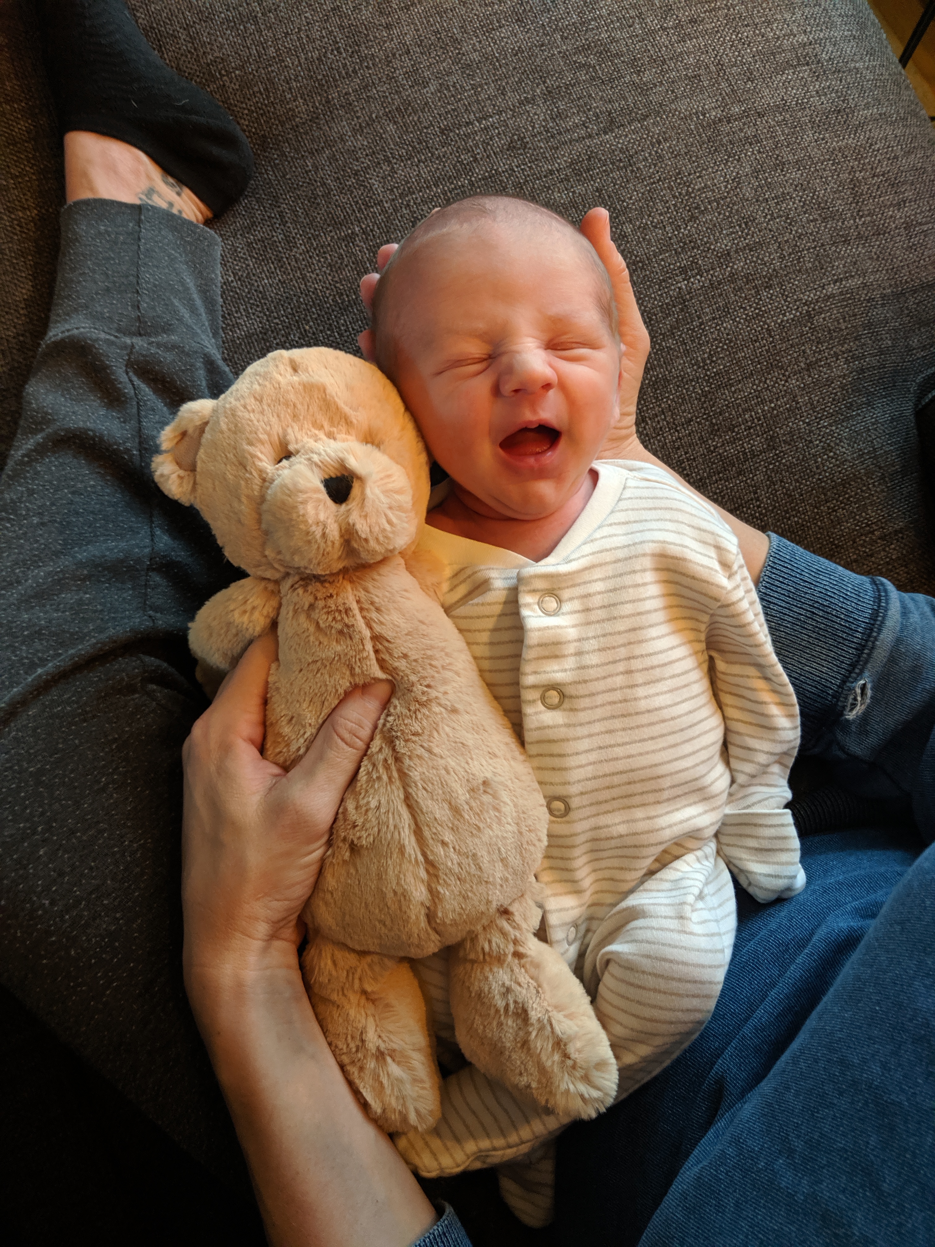 Owen Miles Shainline with his friend Bear