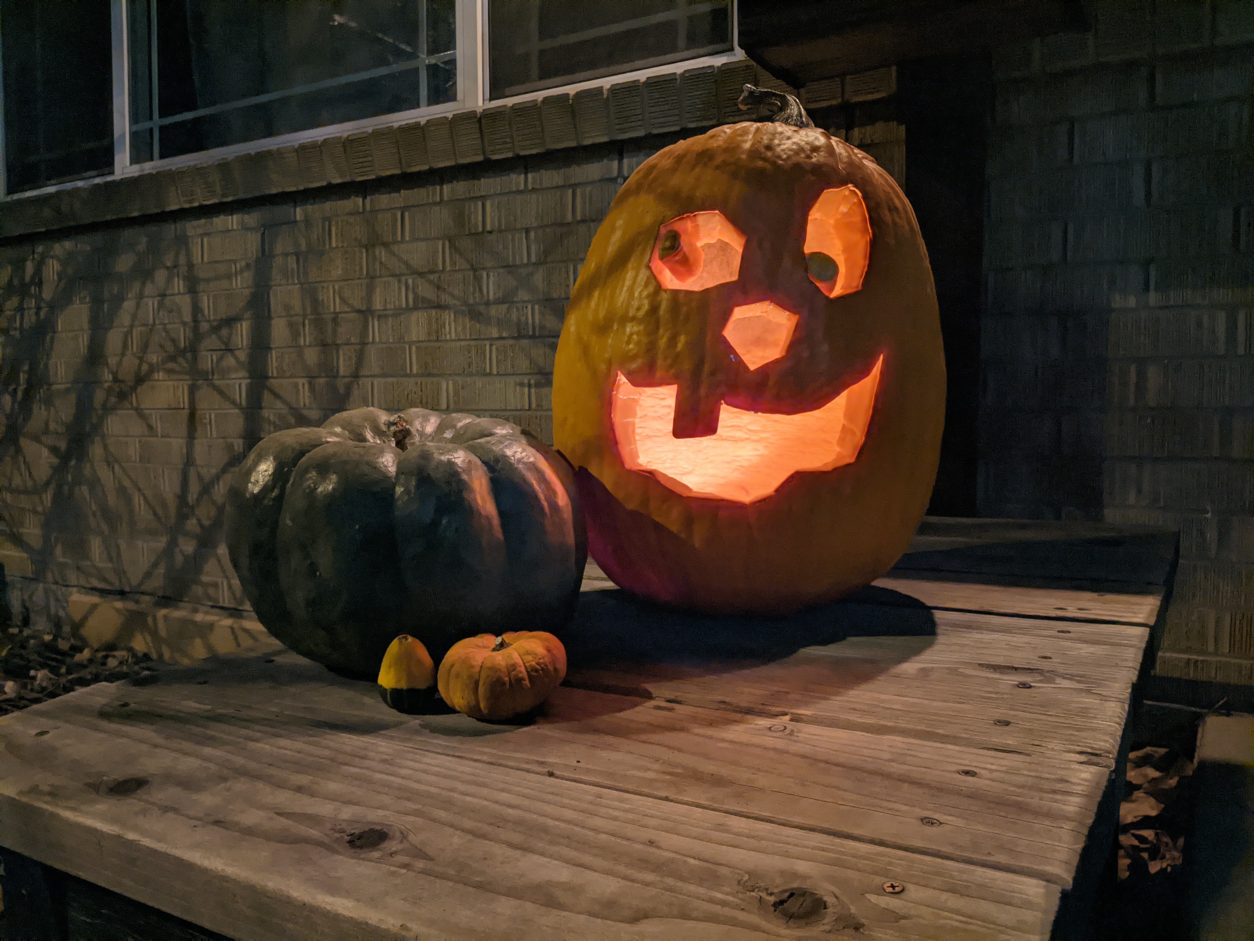 Pumpkins on Halloween.