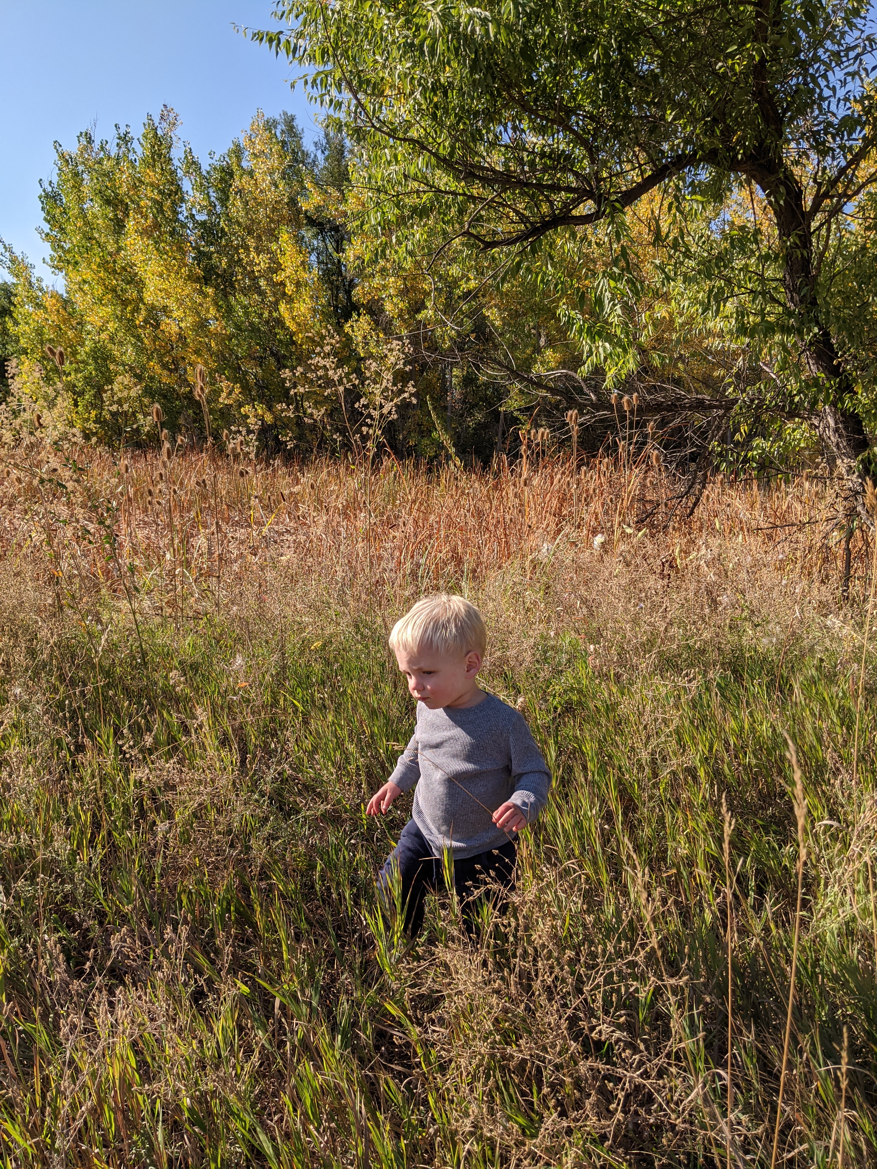 Owen outside.