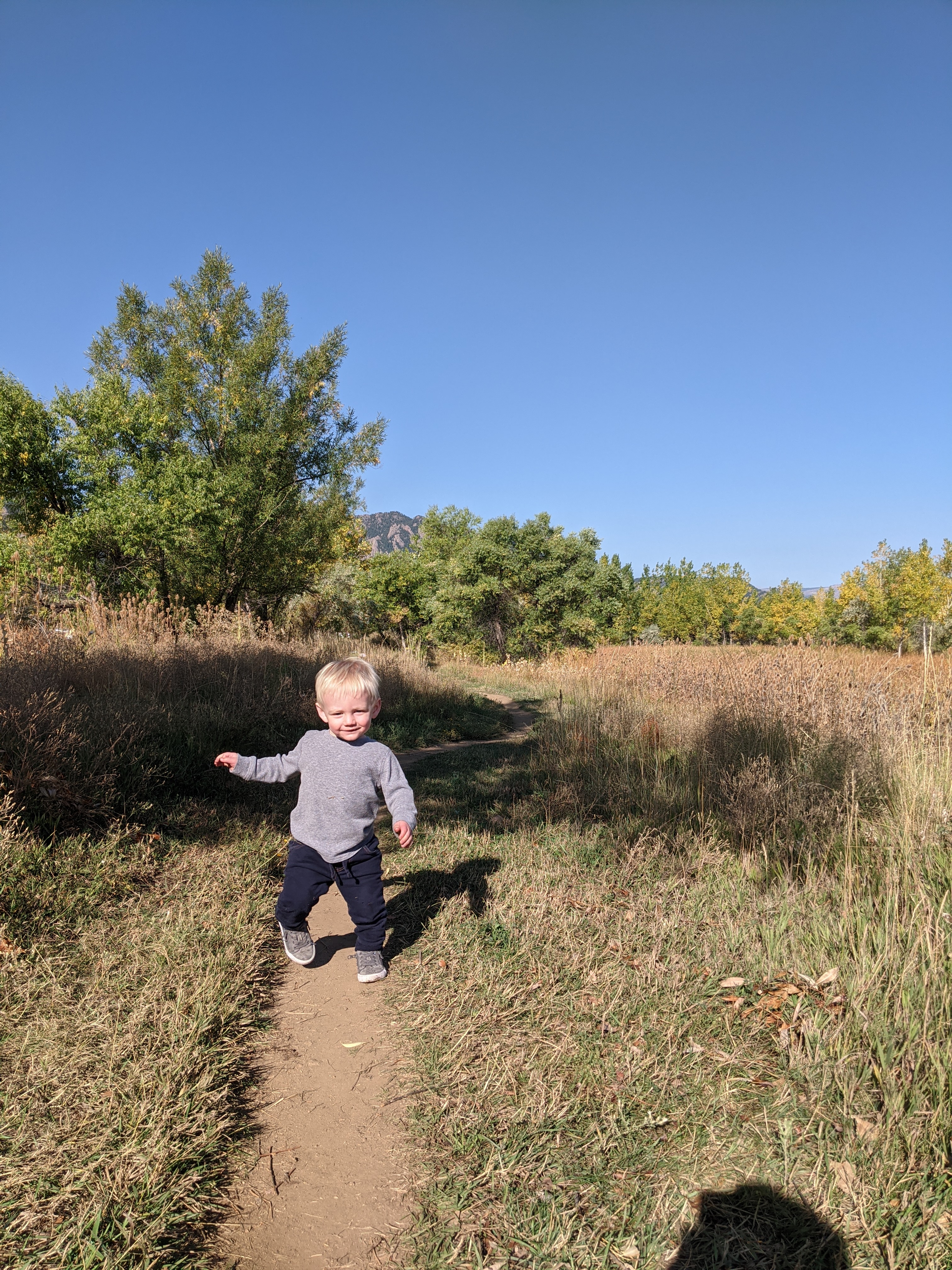 Owen outside.