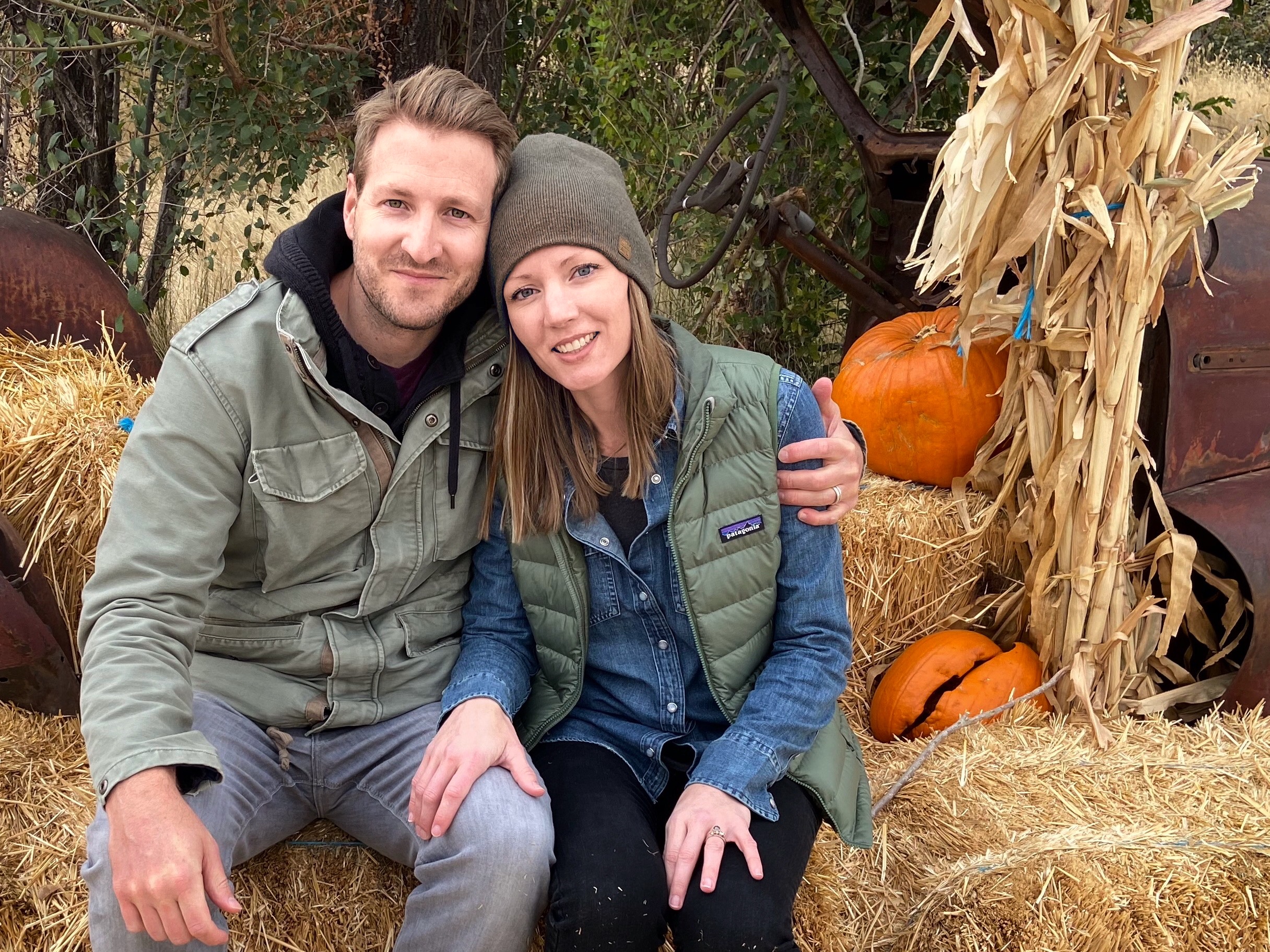 Katie and Jeff at the pumpkin patch.