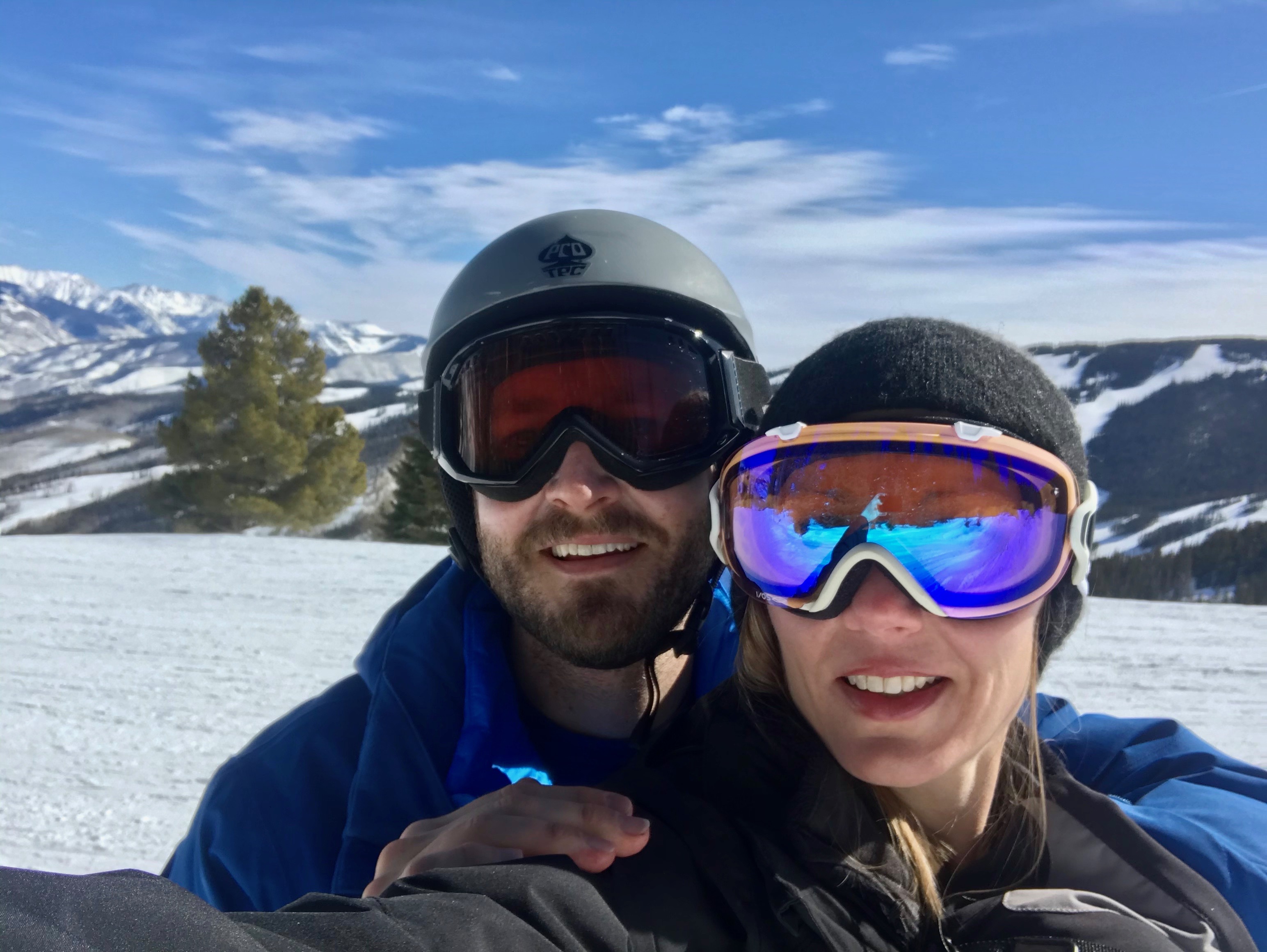 Katie and Jeff on the ski slope at Beaver Creek.