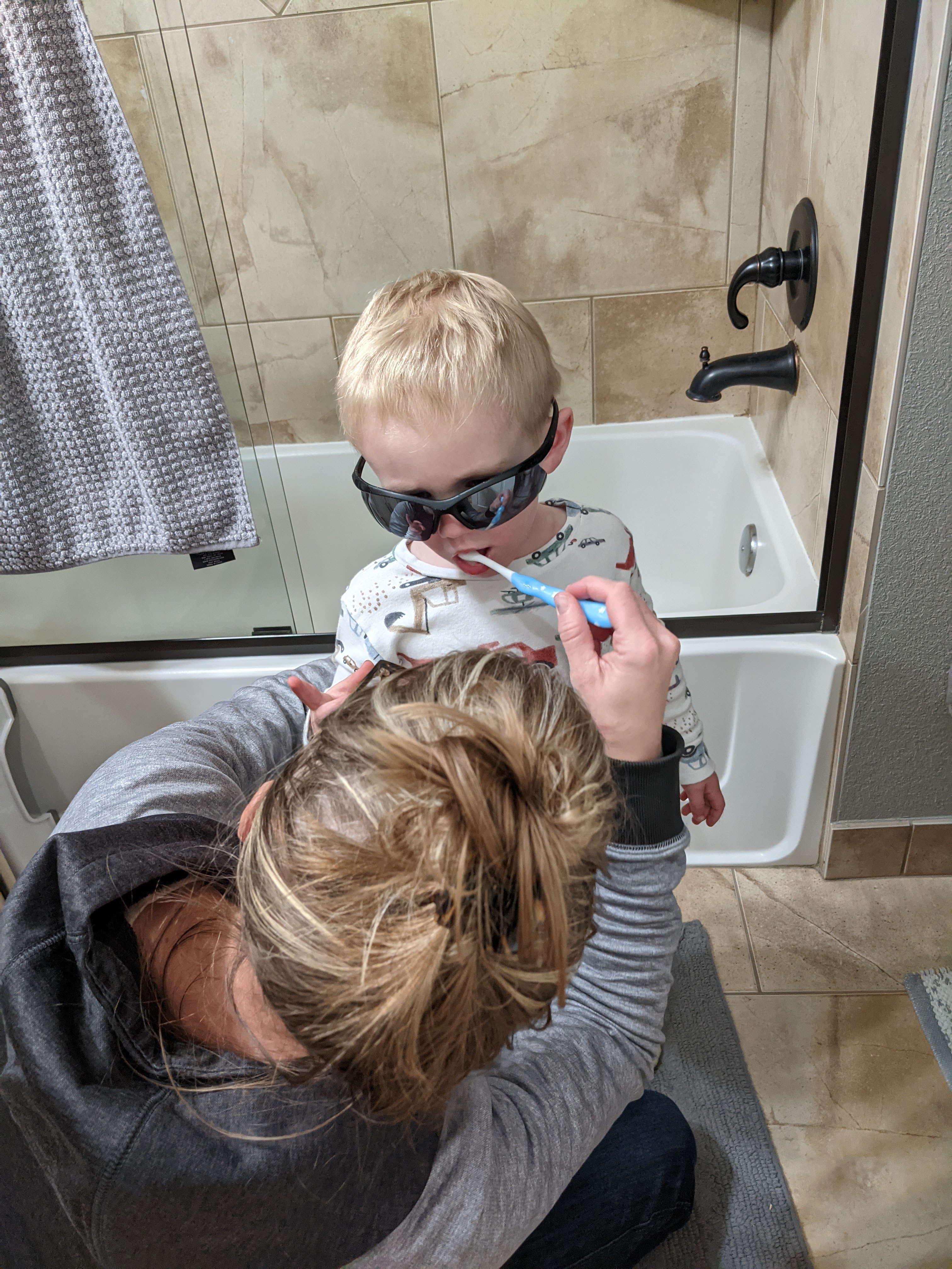 Owen practicing dentistry.