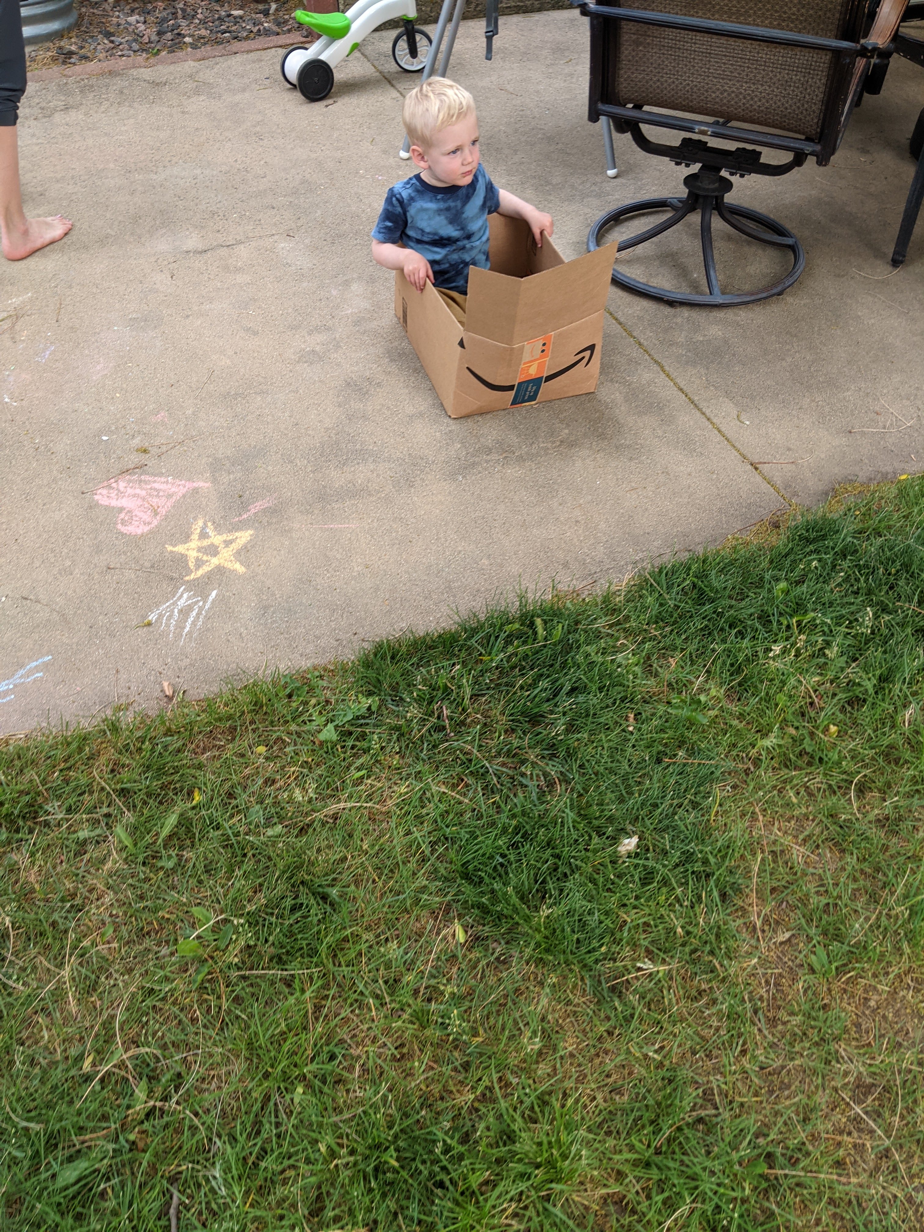 Owen in a box.